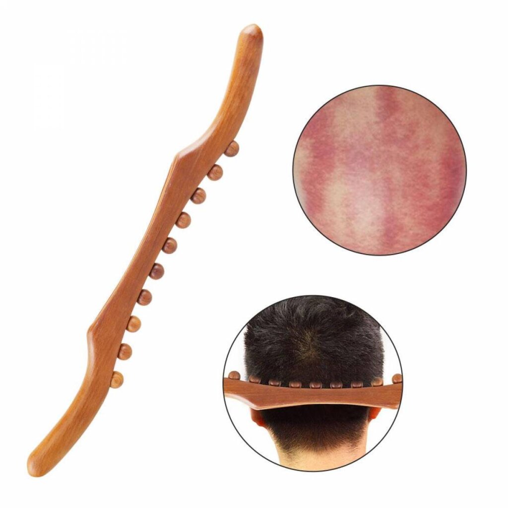 Bară anticelulitică V-shape din lemn cu bile - imaginea 6