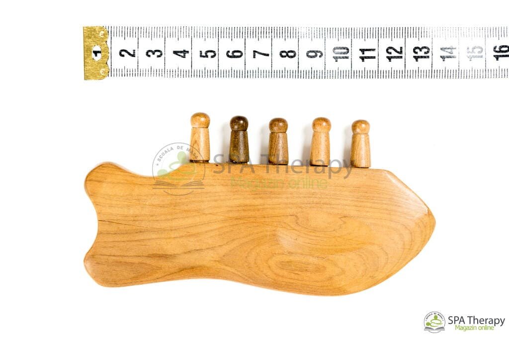 Gua-sha pește din lemn cu zimți - imaginea 2
