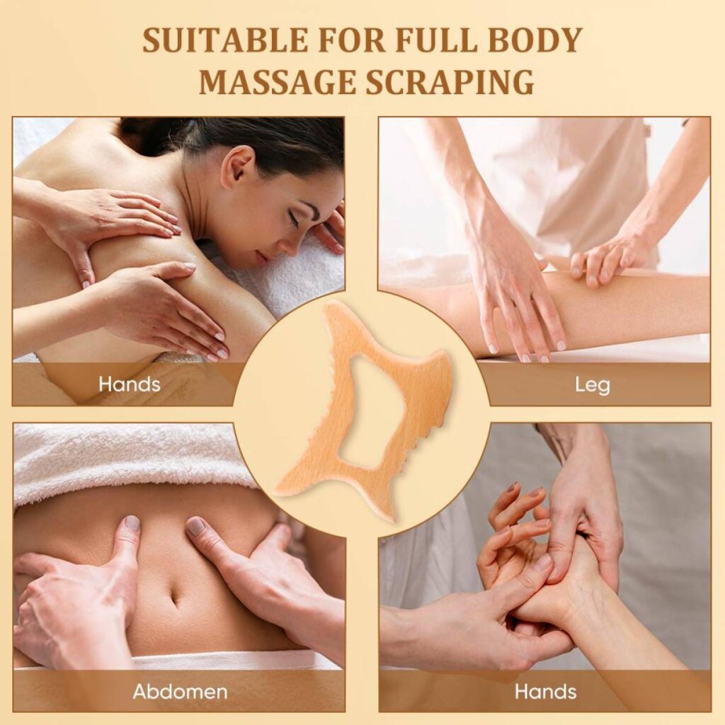Gua-sha din lemn Multifunctională - imaginea 5
