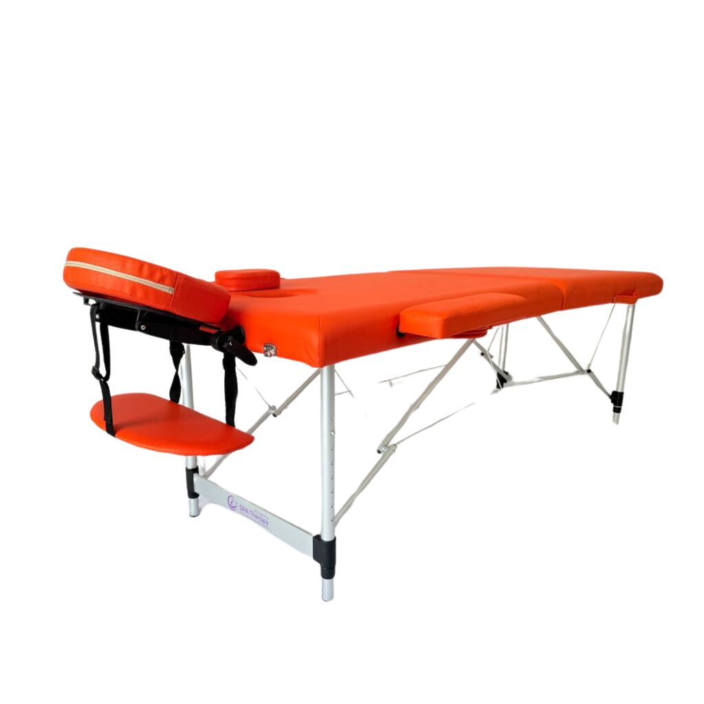 Masă de masaj portabilă, 2 secțiuni (dimensiuni 185 x 65 cm/metal)  eco piele, si 4cm de spuma Oranj, Husa Transport cu roți. - imaginea 11