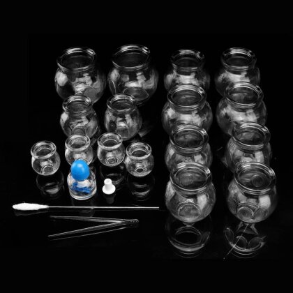 Set de ventuze din sticlă 16 buc (cu torță inclusă)