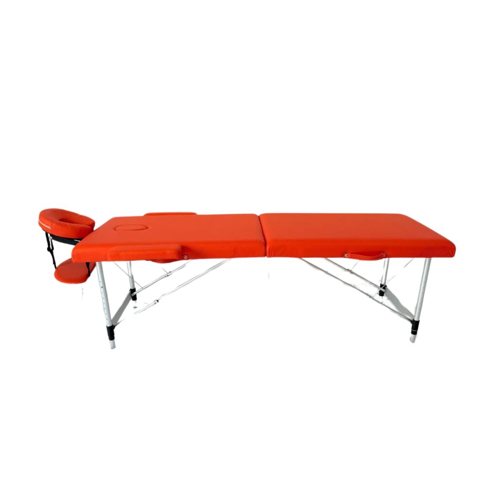 Masă de masaj portabilă, 2 secțiuni (dimensiuni 185 x 65 cm/metal)  eco piele, si 4cm de spuma Oranj, Husa Transport cu roți. - imaginea 6
