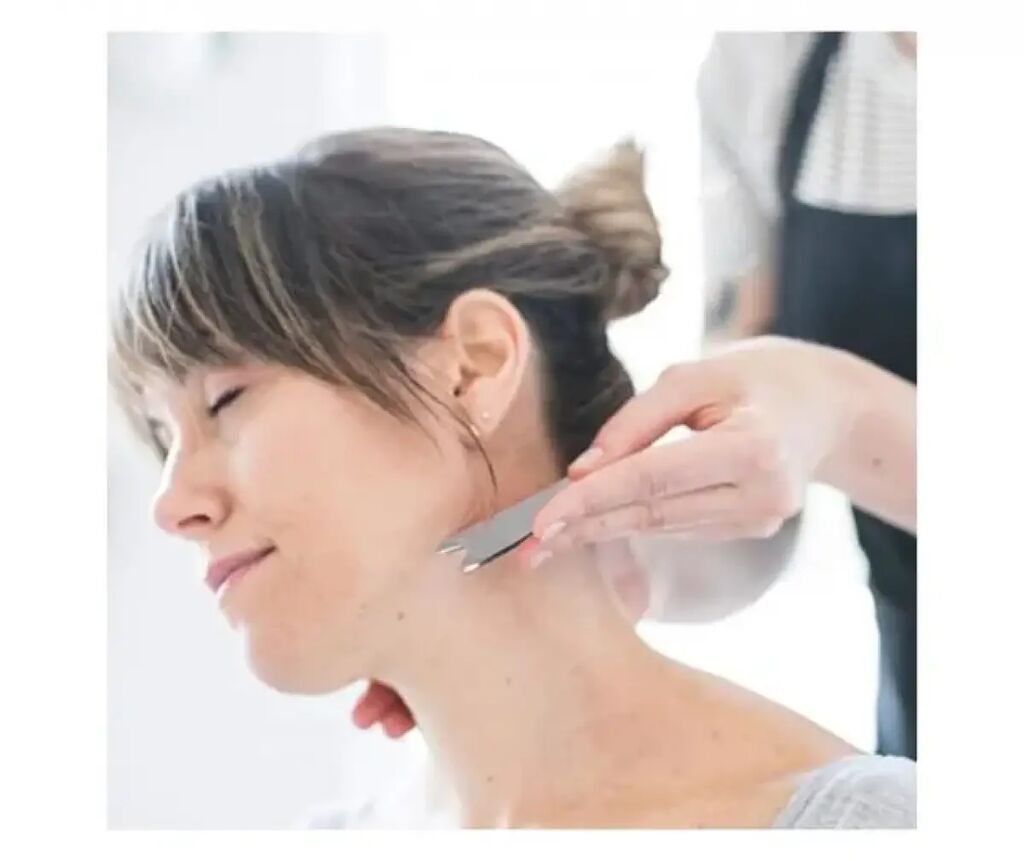Gua-sha dreptunghiular din oțel - imaginea 2