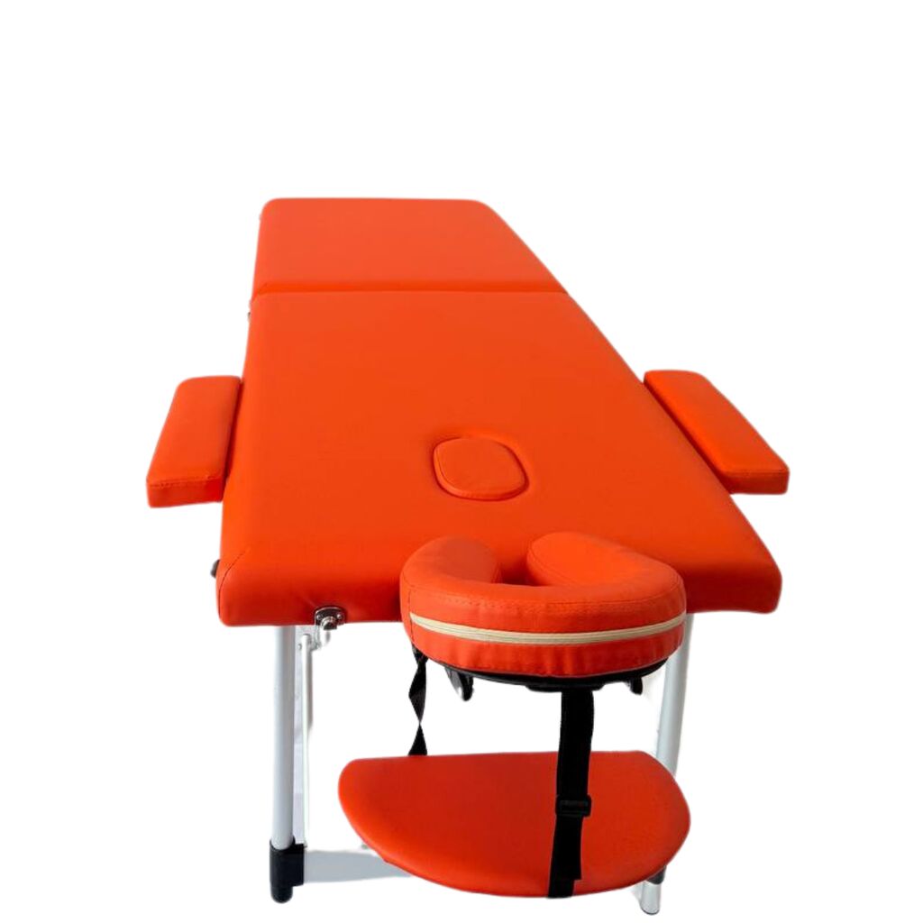 Masă de masaj portabilă, 2 secțiuni (dimensiuni 185 x 65 cm/metal)  eco piele, si 4cm de spuma Oranj, Husa Transport cu roți. - imaginea 7
