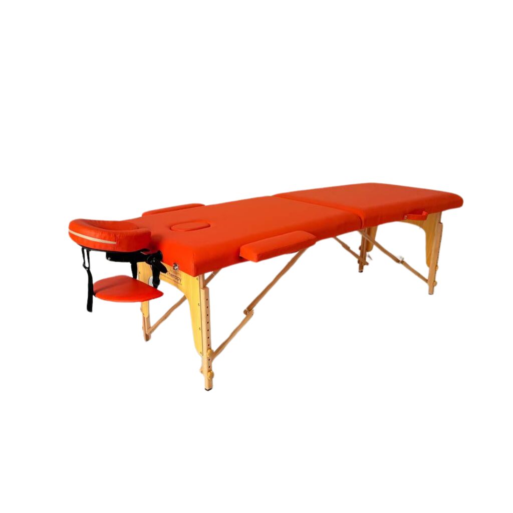 Masă de masaj portabilă, 2 secțiuni (dimensiuni 185 x 65 cm/lemn dur) eco piele, spuma de 4cm Oranj, Husa Transport cu roți. - imaginea 11