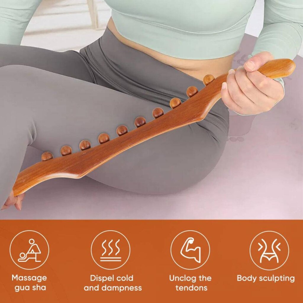 Bară anticelulitică V-shape din lemn cu bile - imaginea 2