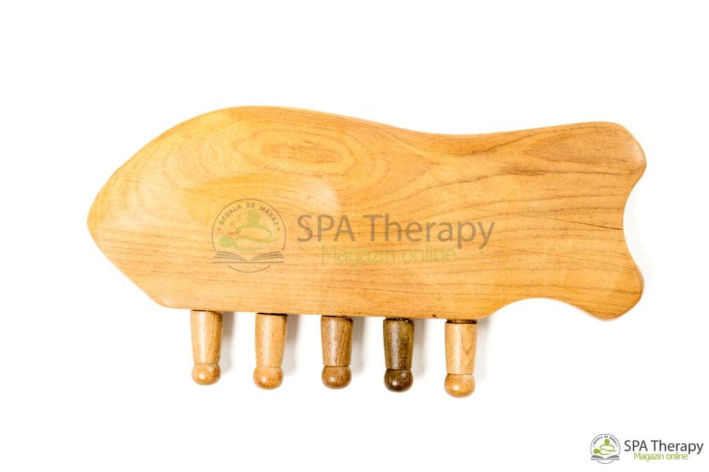 Gua-sha pește din lemn cu zimți