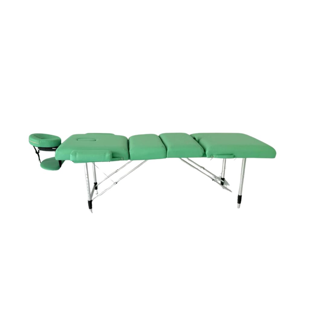 Masă de masaj portabilă 4 secțiuni (dimensiuni 185 x 65 cm/metal) eco piele, spuma de 6cm, Verde, Husa Transport. - imaginea 19