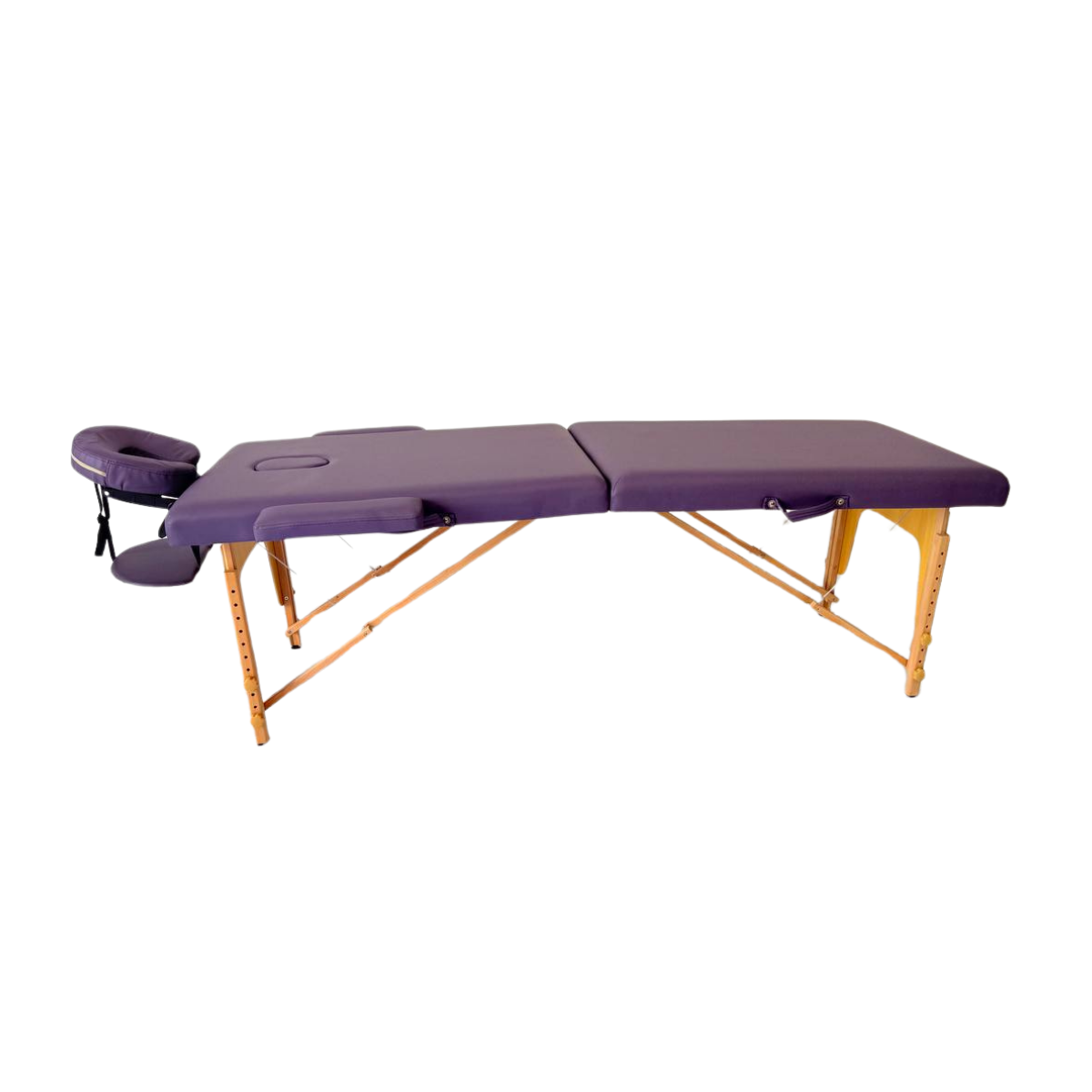 Masă de masaj portabilă, (dimensiuni 185 x 65 cm/lemn) Violet ,Husa Transport cu roți. - 2