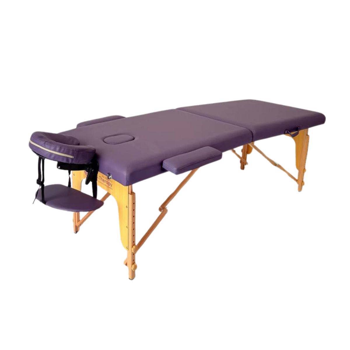 Masă de masaj portabilă, (dimensiuni 185 x 65 cm/lemn) Violet ,Husa Transport cu roți. - 4