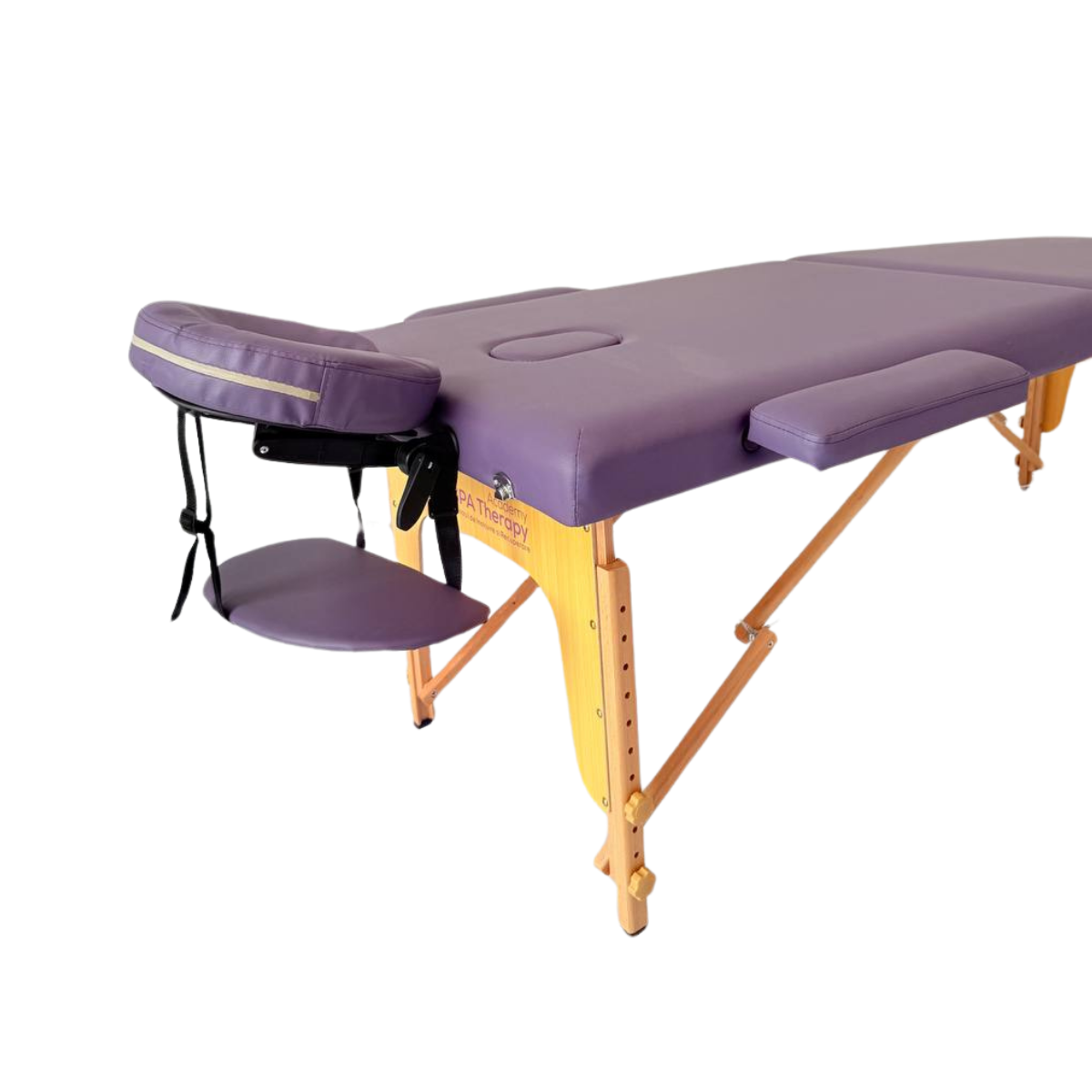 Masă de masaj portabilă, (dimensiuni 185 x 65 cm/lemn) Violet ,Husa Transport cu roți. - 6