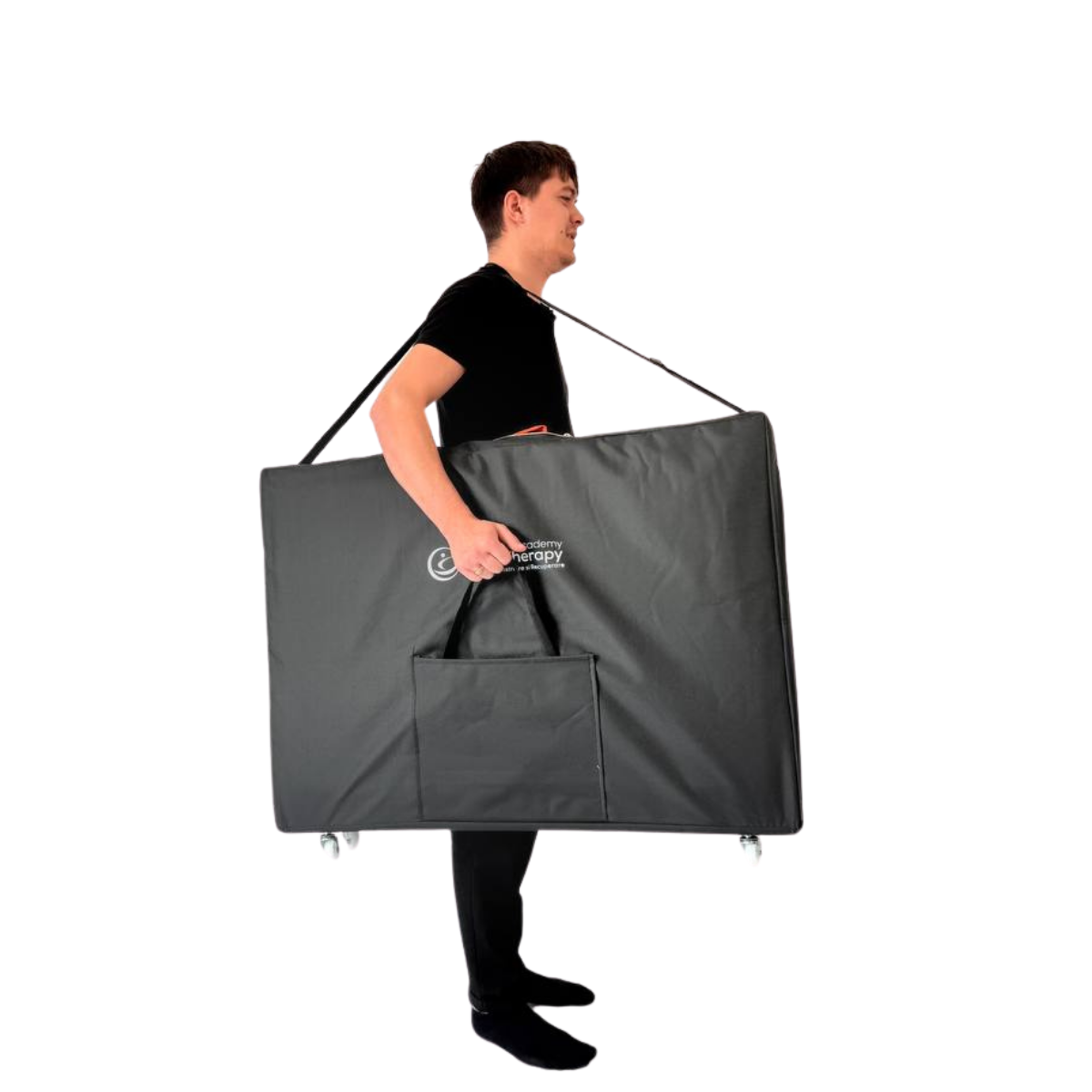 Masă de masaj portabilă, (dimensiuni 185 x 65 cm/lemn) Violet ,Husa Transport cu roți. - 11