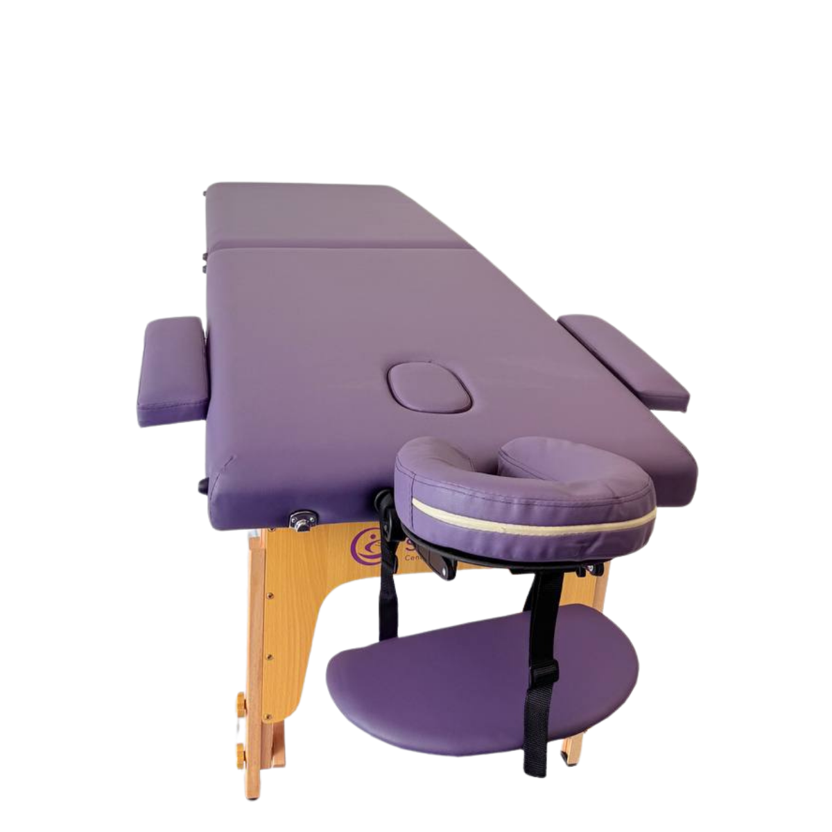 Masă de masaj portabilă, (dimensiuni 185 x 65 cm/lemn) Violet ,Husa Transport cu roți. - 8